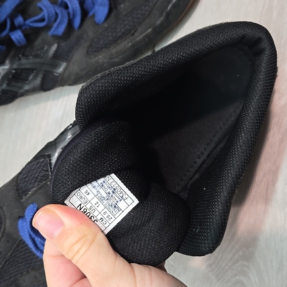 Asics Mens Matflex J306N Black& Blue High-Top Athletic Sneakers Shoes Sz 12 - Picture 10 of 11